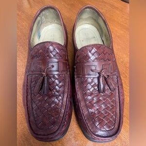 Florsheim Shoes Mens Size 10D Brown Leather Slip On Loafers Braided Tassels
